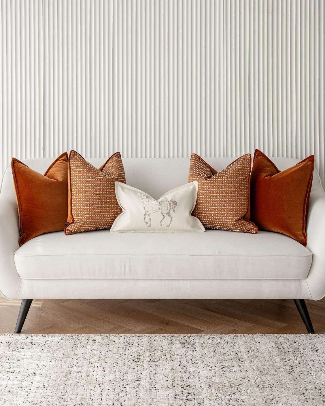 Auburn Bundle bundle - indoor in rust, white and orange, shown in a lifestyle front view as image 3
