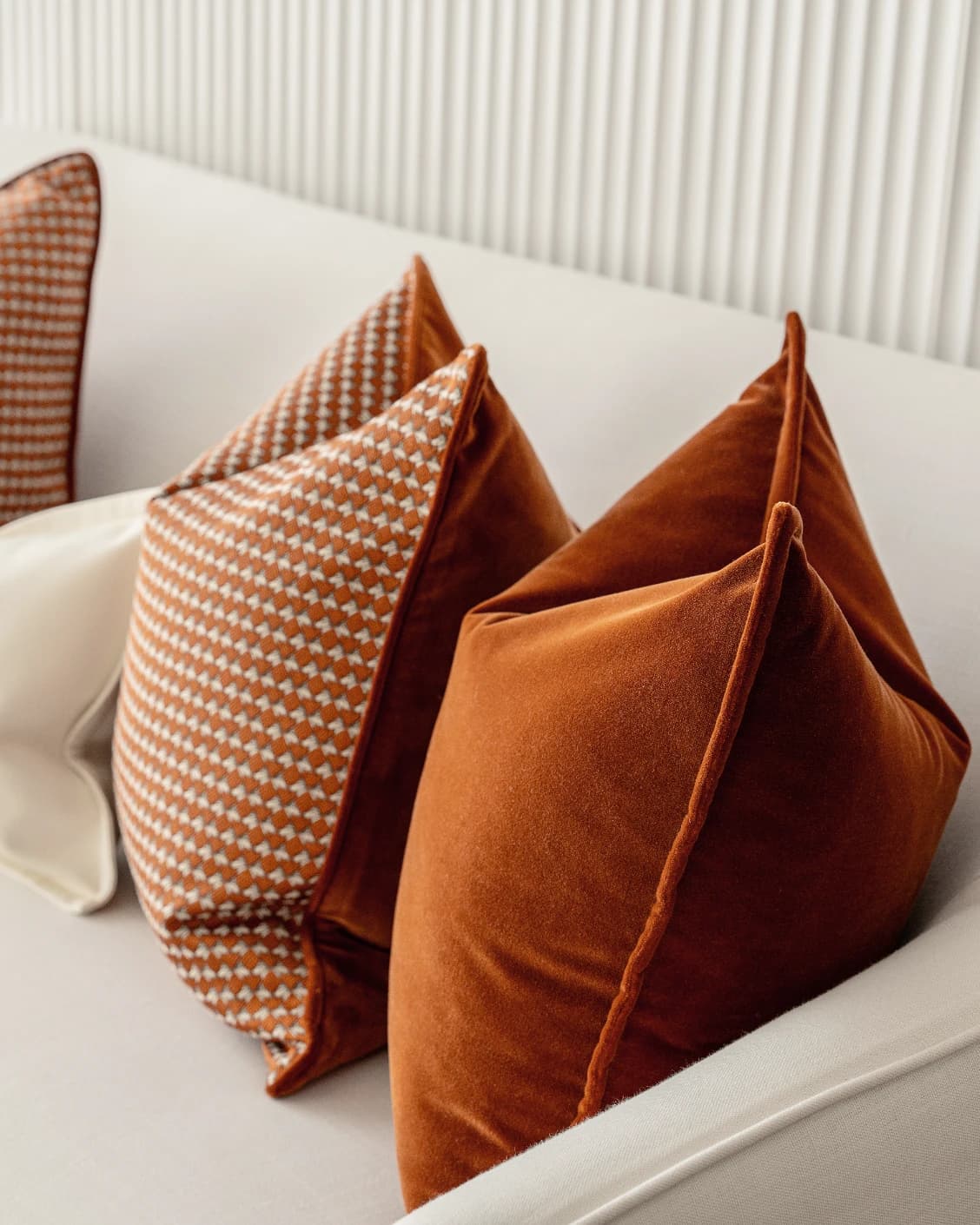 Auburn Bundle bundle - indoor in rust, white and orange, shown in a lifestyle right view as image 2