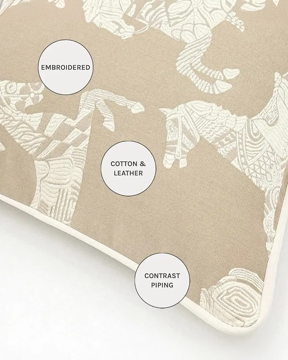 Aurora Hodler cushions in beige, shown in a product close-up as image 10