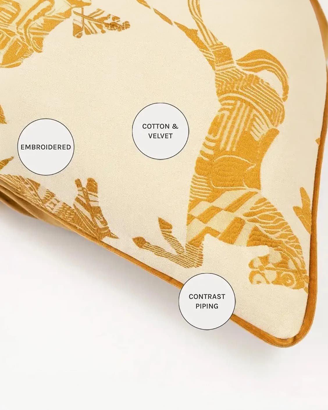 Aurora Klimt cushions in orange and beige, shown in a product close-up as image 11