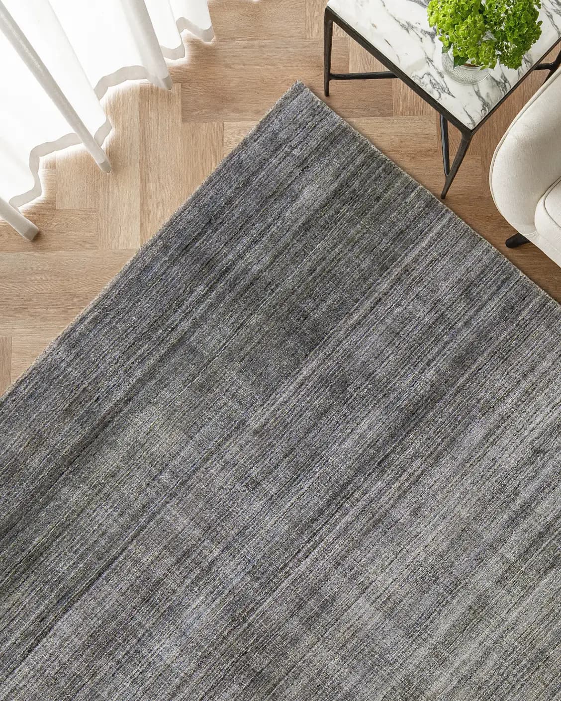 Ava Ashton carpets in grey and charcoal, shown in a product top view as image 2