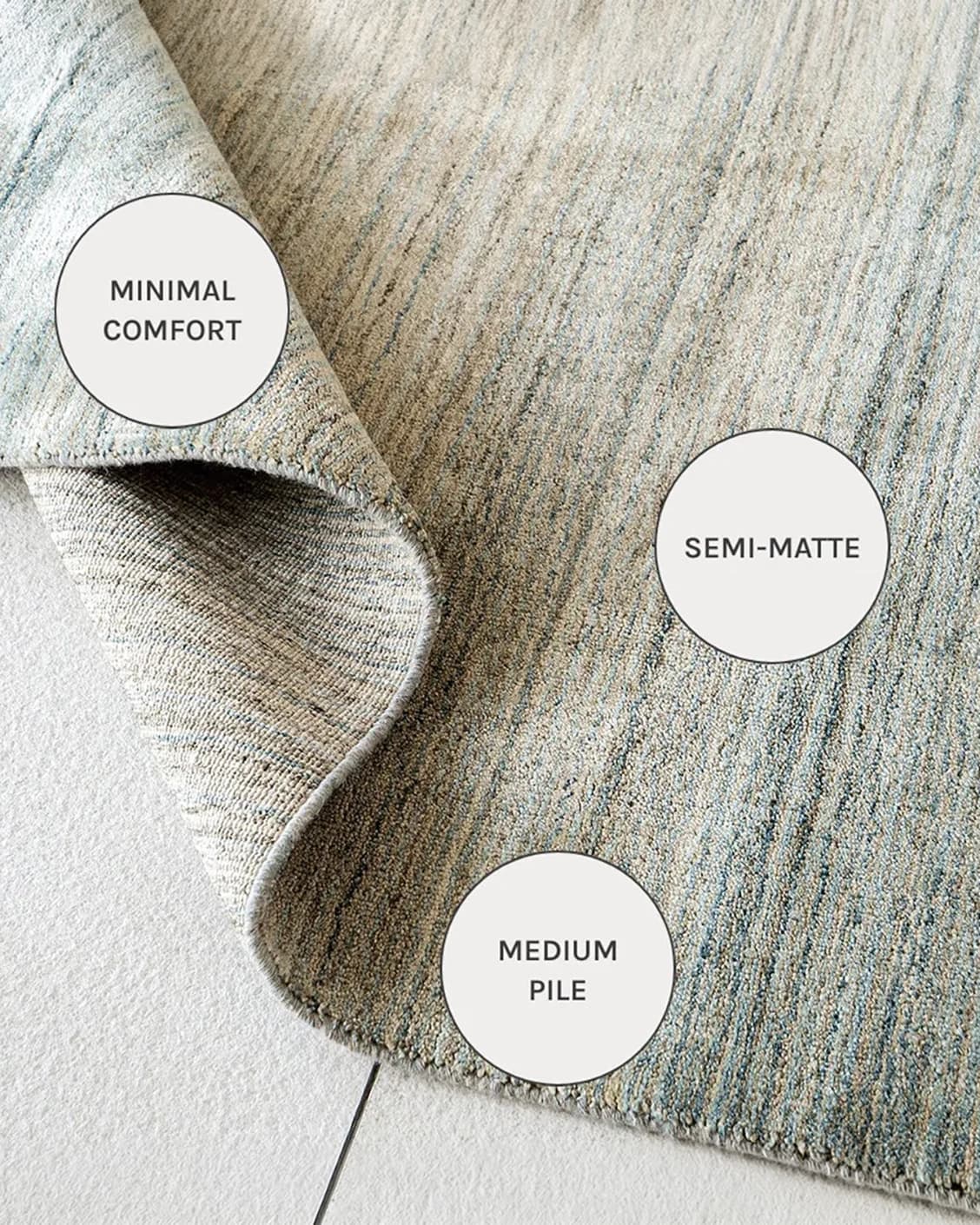 Ava Sandy carpets in sandy, turquoise and beige, shown in a close-up as image 11