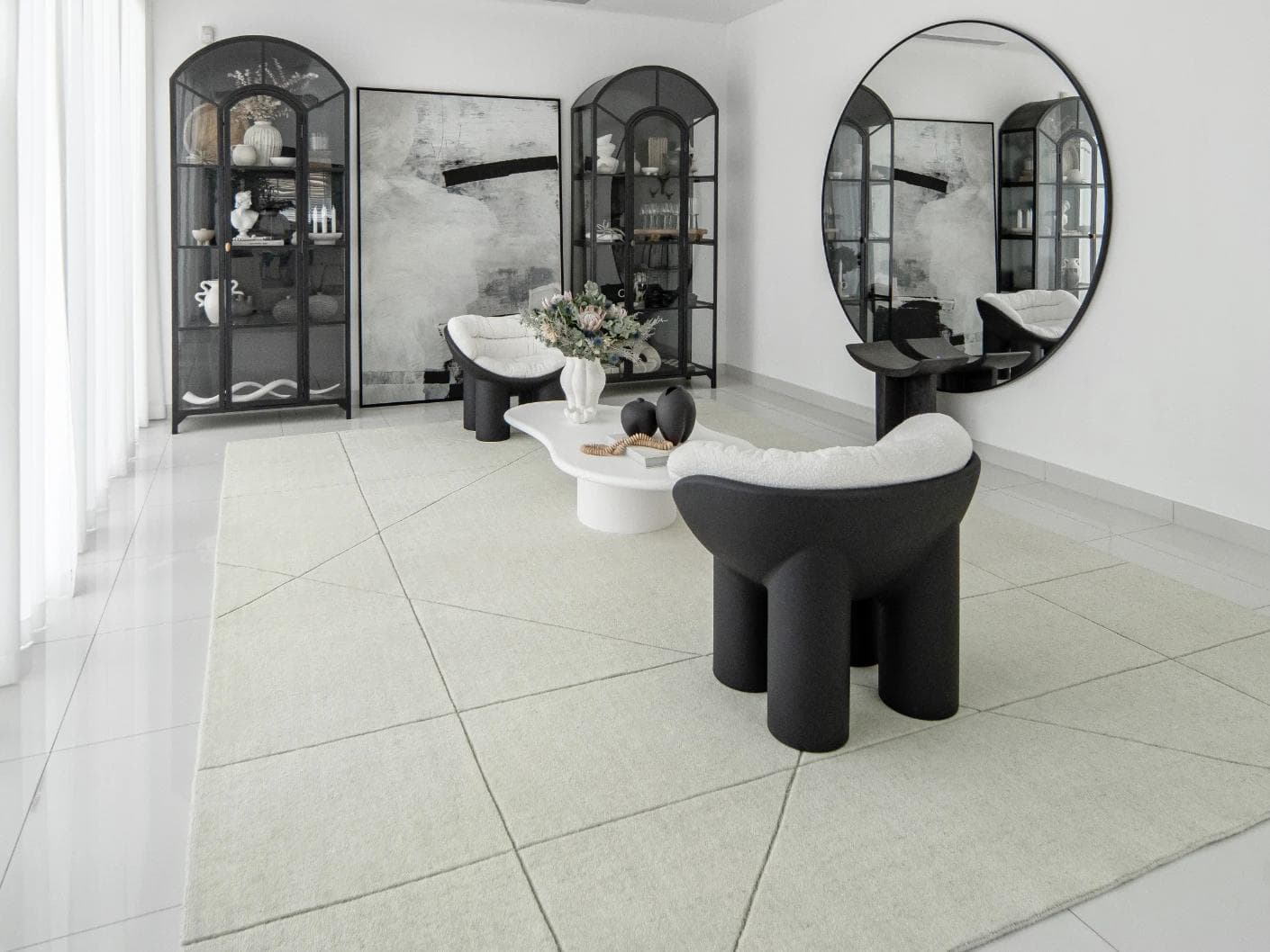 Axis Bianca carpet in beige, shown in a lifestyle left view as image 5