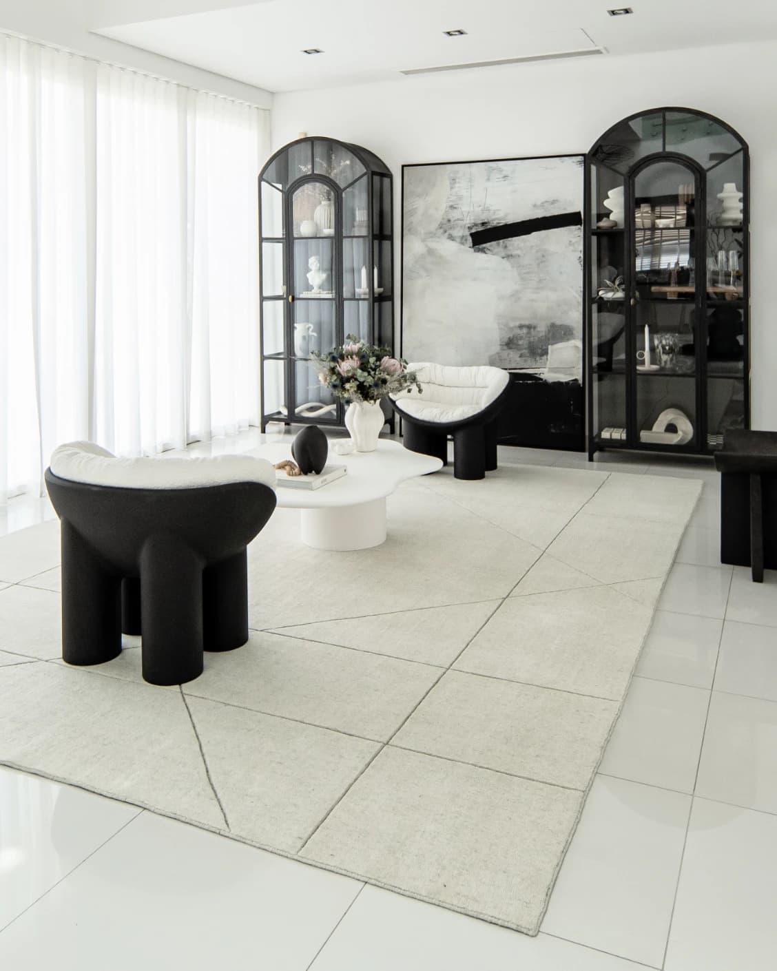 Axis Bianca carpet in beige, shown in a lifestyle right view as image 6