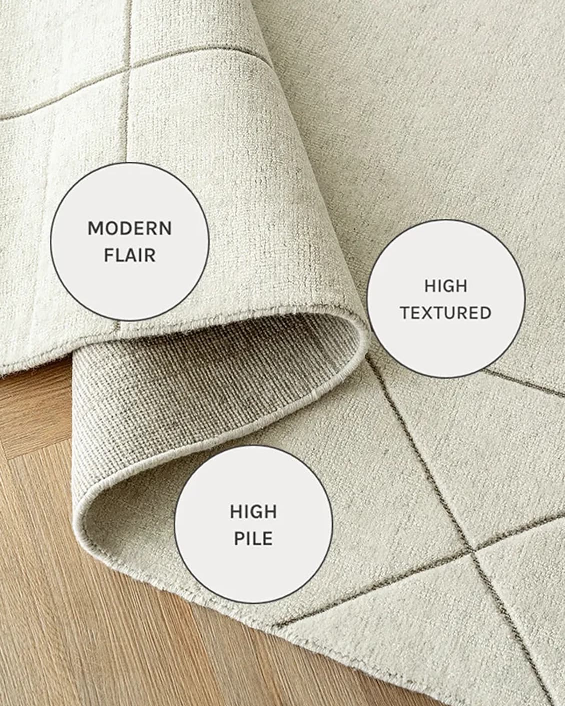 Axis Bianca carpet in beige, shown in a product close-up top view as image 12