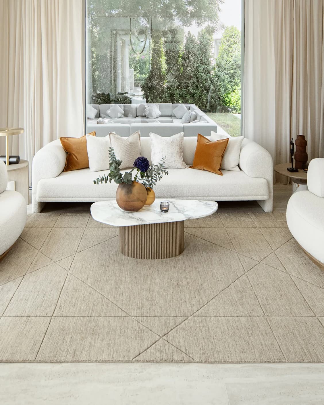 Axis Oat carpet in beige and brown, shown in a lifestyle front view as image 5