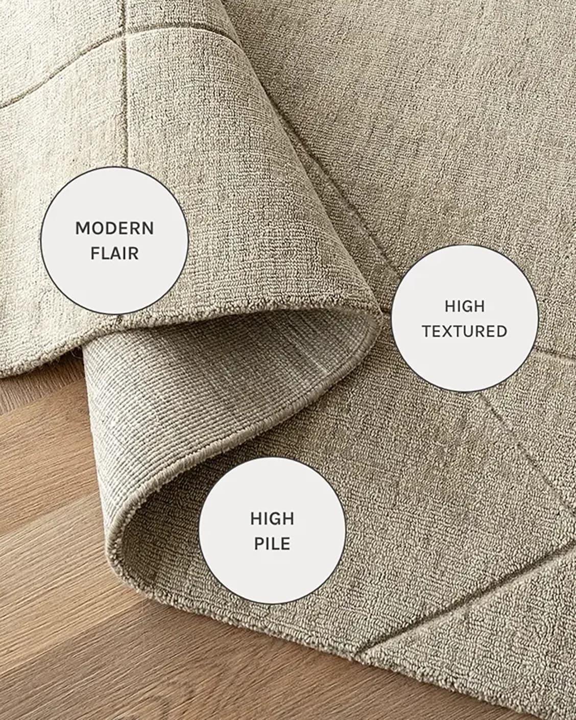 Axis Oat carpets in beige and brown, shown in a product close-up top view as image 1