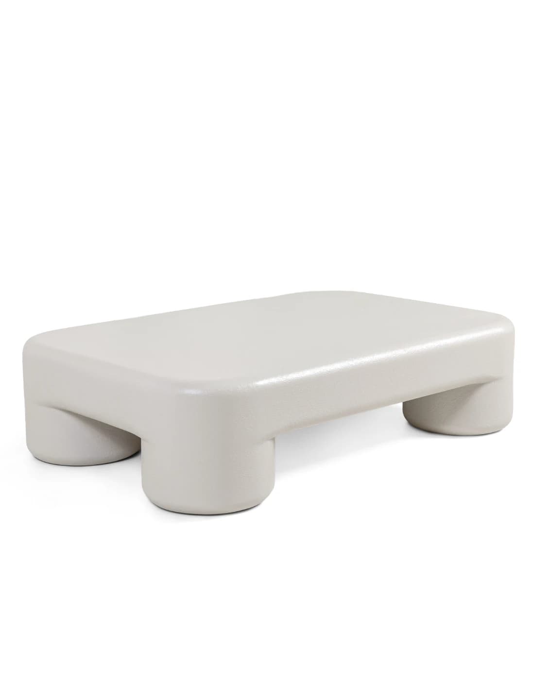 Bari coffee table in soft ivory and stone, shown in a product left view as image 1
