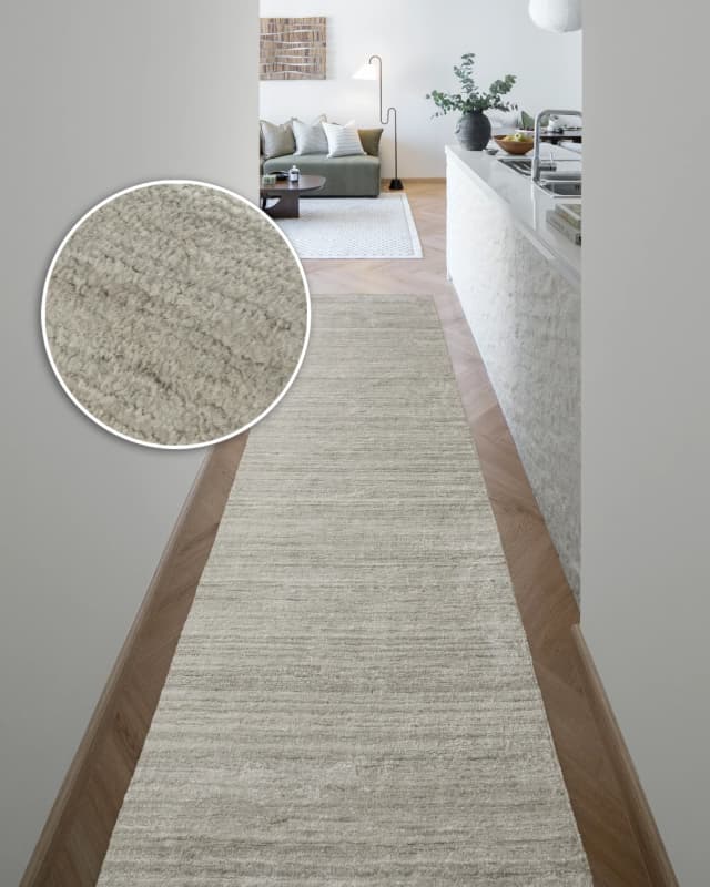 Beatrice Alba Runners carpet in grey, shown in a lifestyle front view as image 2