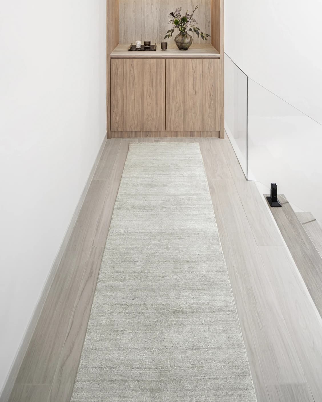 Beatrice Alba Runners carpet in grey, shown in a lifestyle front view as image 4
