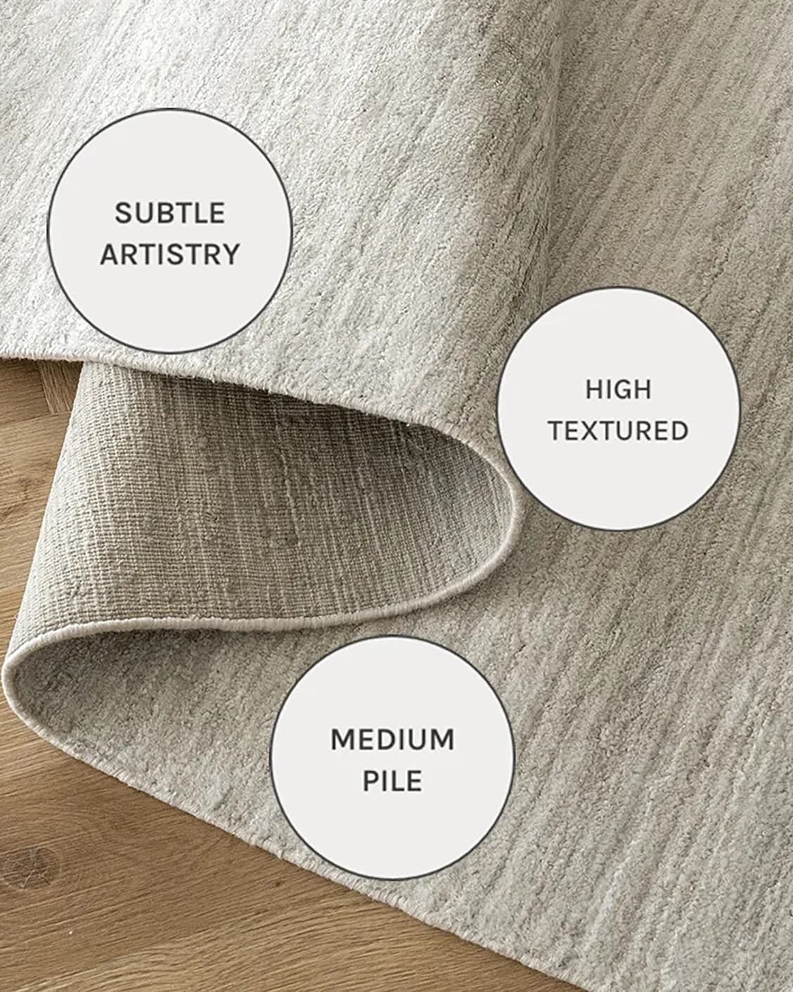 Beatrice Alba carpets in grey, shown in a close-up as image 13
