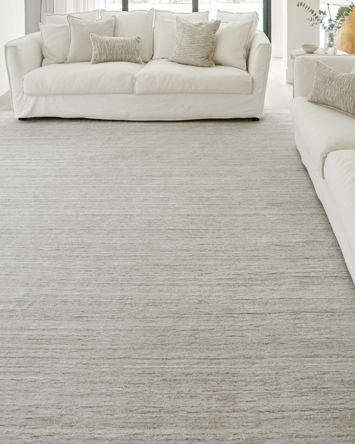 Beatrice Alba carpet in grey, shown in a lifestyle front view as image 6