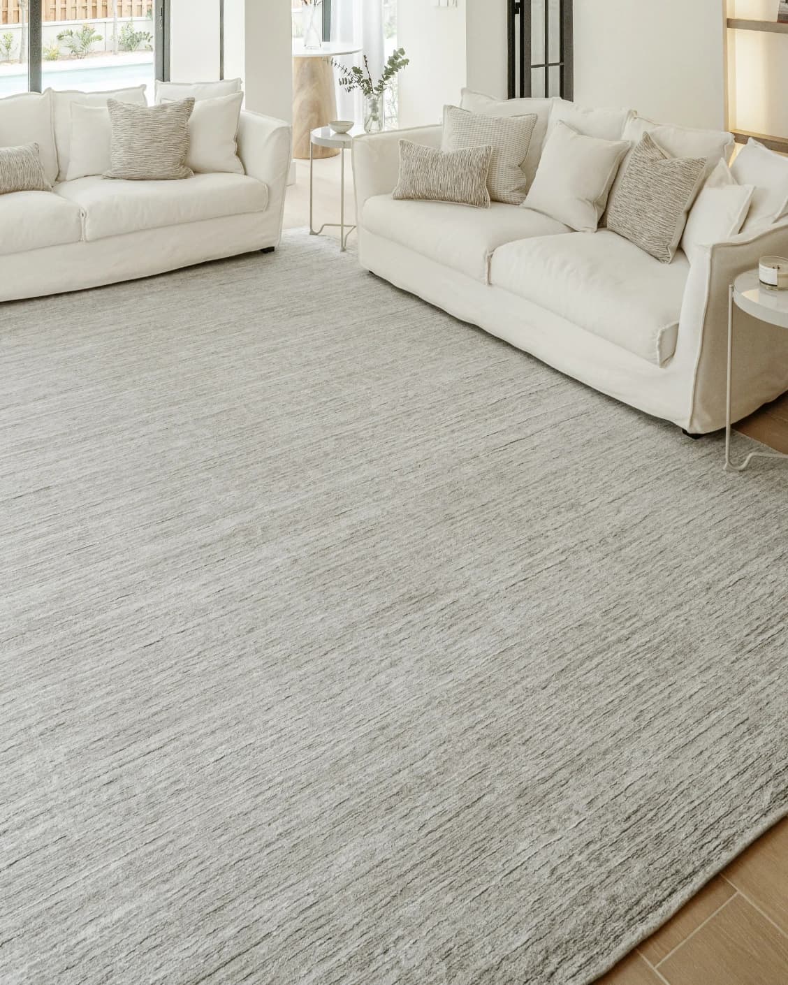 Beatrice Alba carpet in grey, shown in a lifestyle right view as image 7
