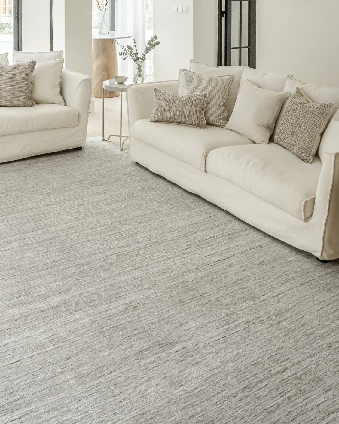 Beatrice Alba carpet in grey, shown in a lifestyle right view as image 8
