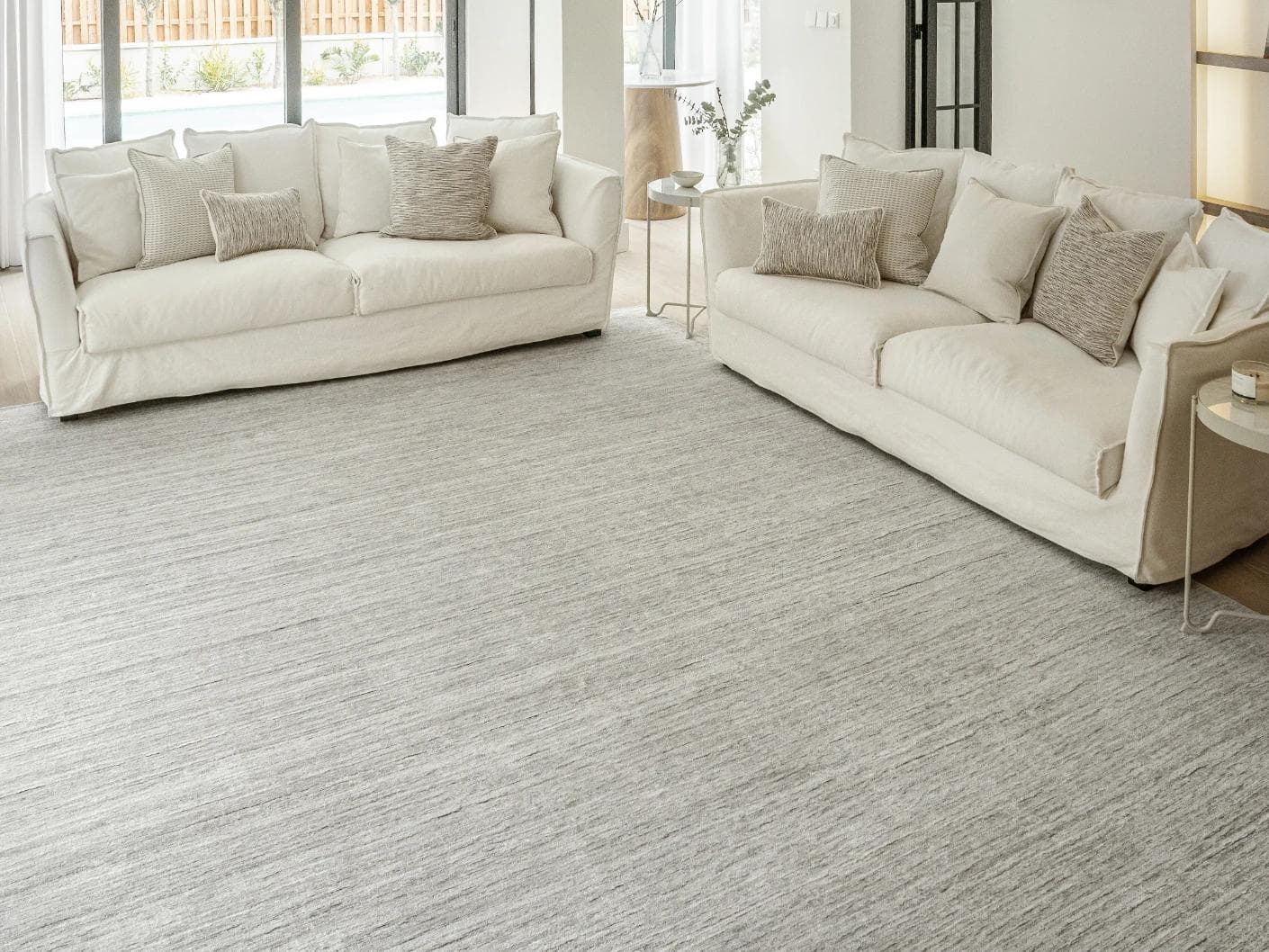 Beatrice Alba carpet in grey, shown in a lifestyle right view as image 8