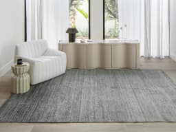 Beatrice Ashton carpet in grey, shown in a lifestyle front view
