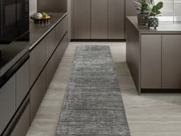 Beatrice Ashton Runners carpet in grey, shown in a lifestyle front view