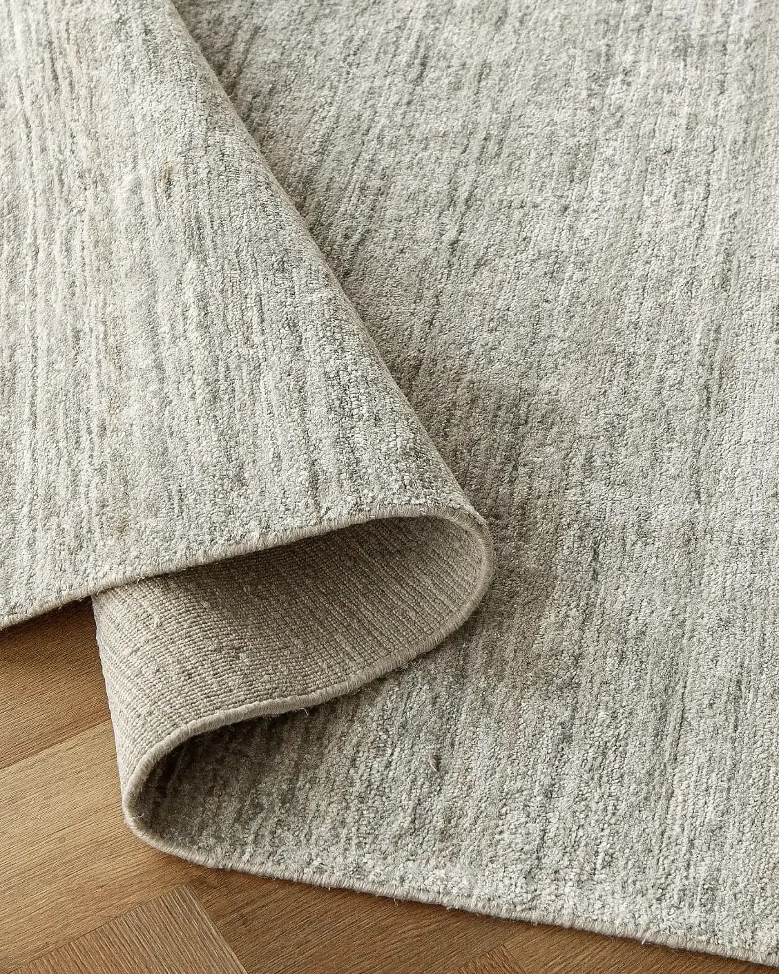Beatrice Dune 02 Runners carpet in dune and grey, shown in a lifestyle close-up top view as image 5