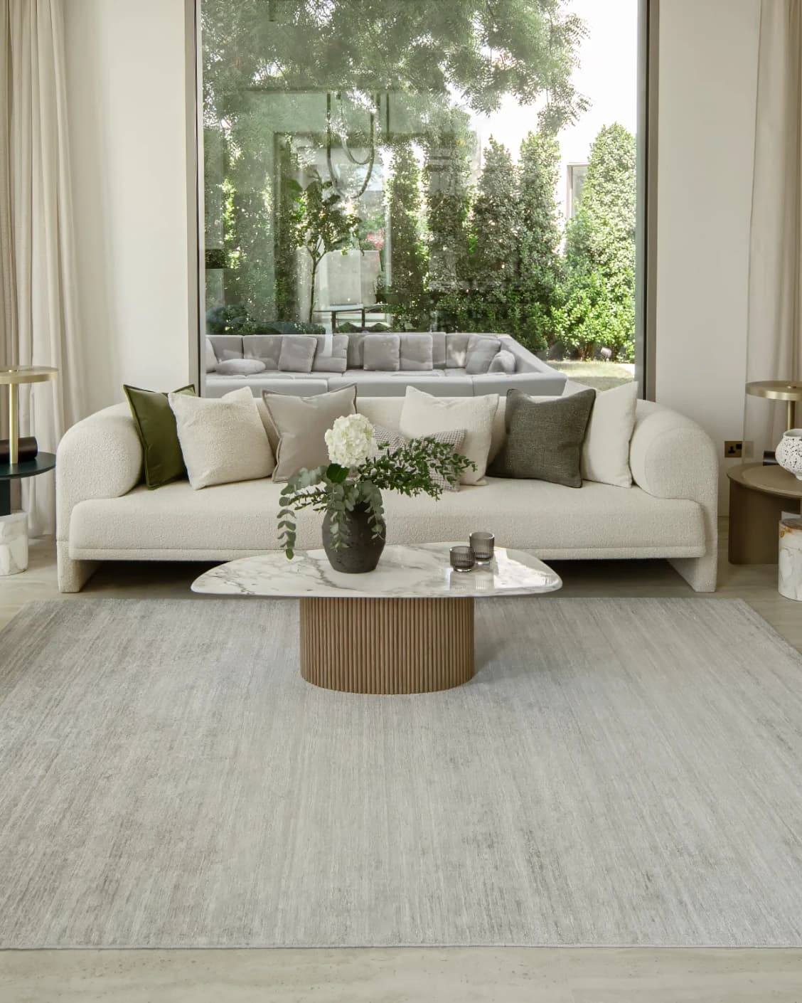 Beatrice Dune 02 carpet in dune and grey, shown in a lifestyle front view as image 6