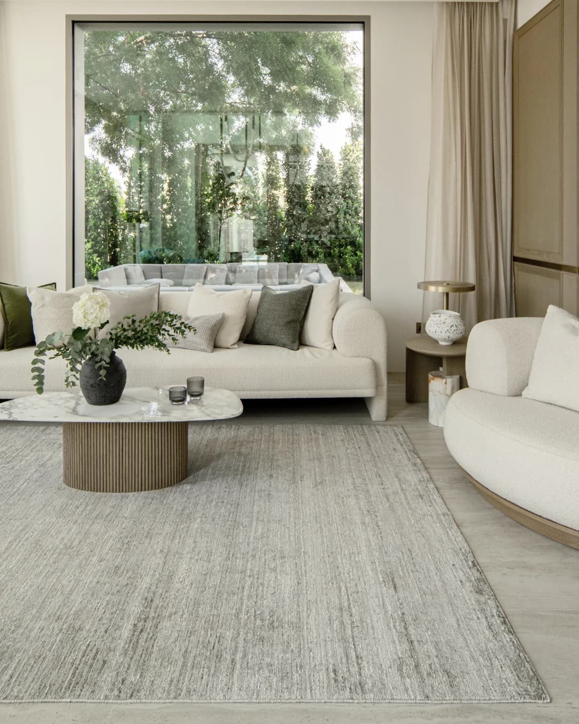 Beatrice Dune 02 carpet in dune and grey, shown in a lifestyle front view as image 7