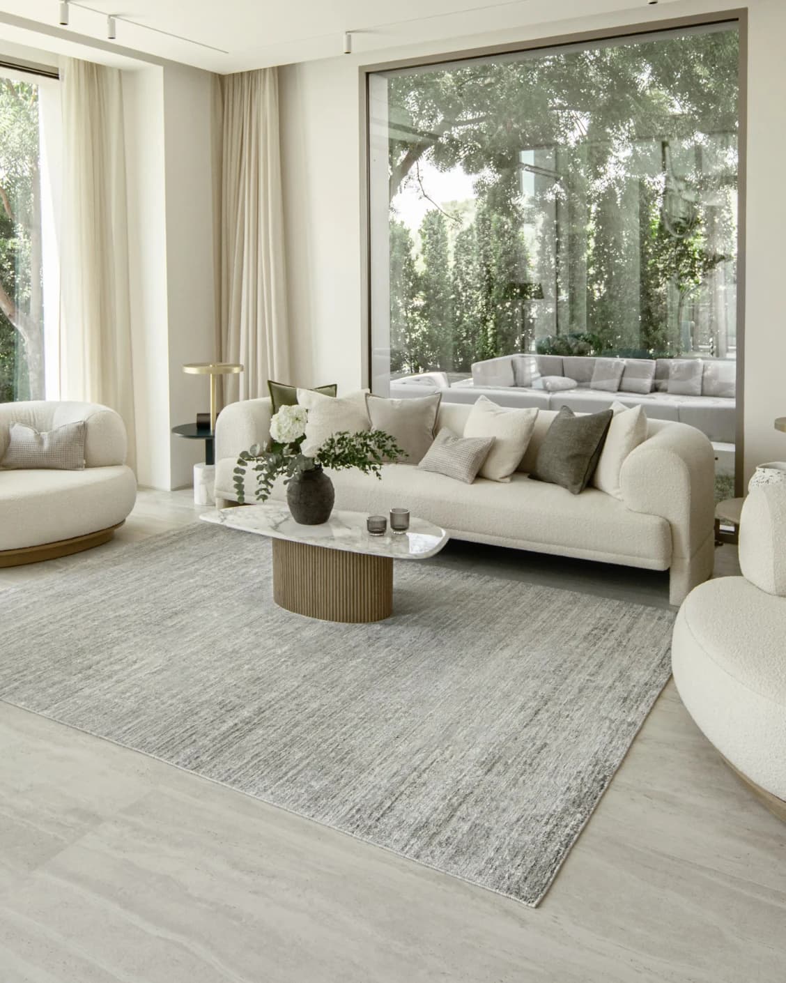 Beatrice Dune 02 carpet in dune and grey, shown in a lifestyle right view as image 8
