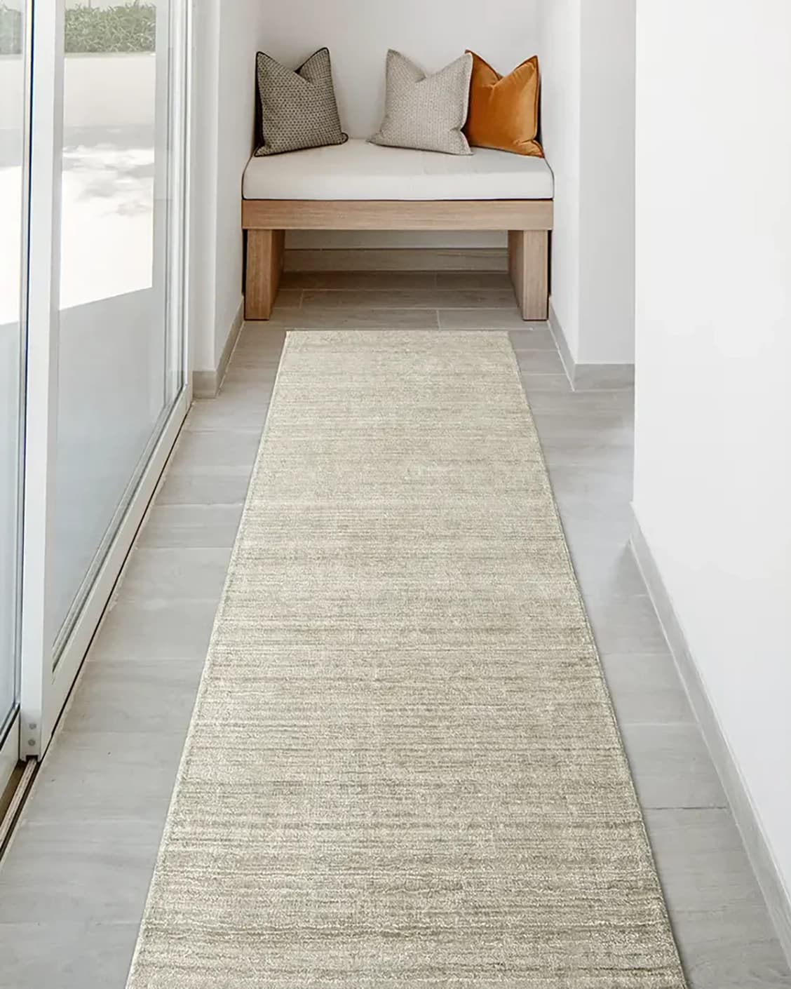 Beatrice Sandy 02 Runners carpet in sandy and beige, shown in a lifestyle top view as image 2