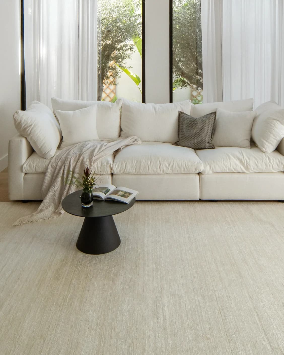 Beatrice Sandy 02 carpet in beige, shown in a lifestyle front view as image 6