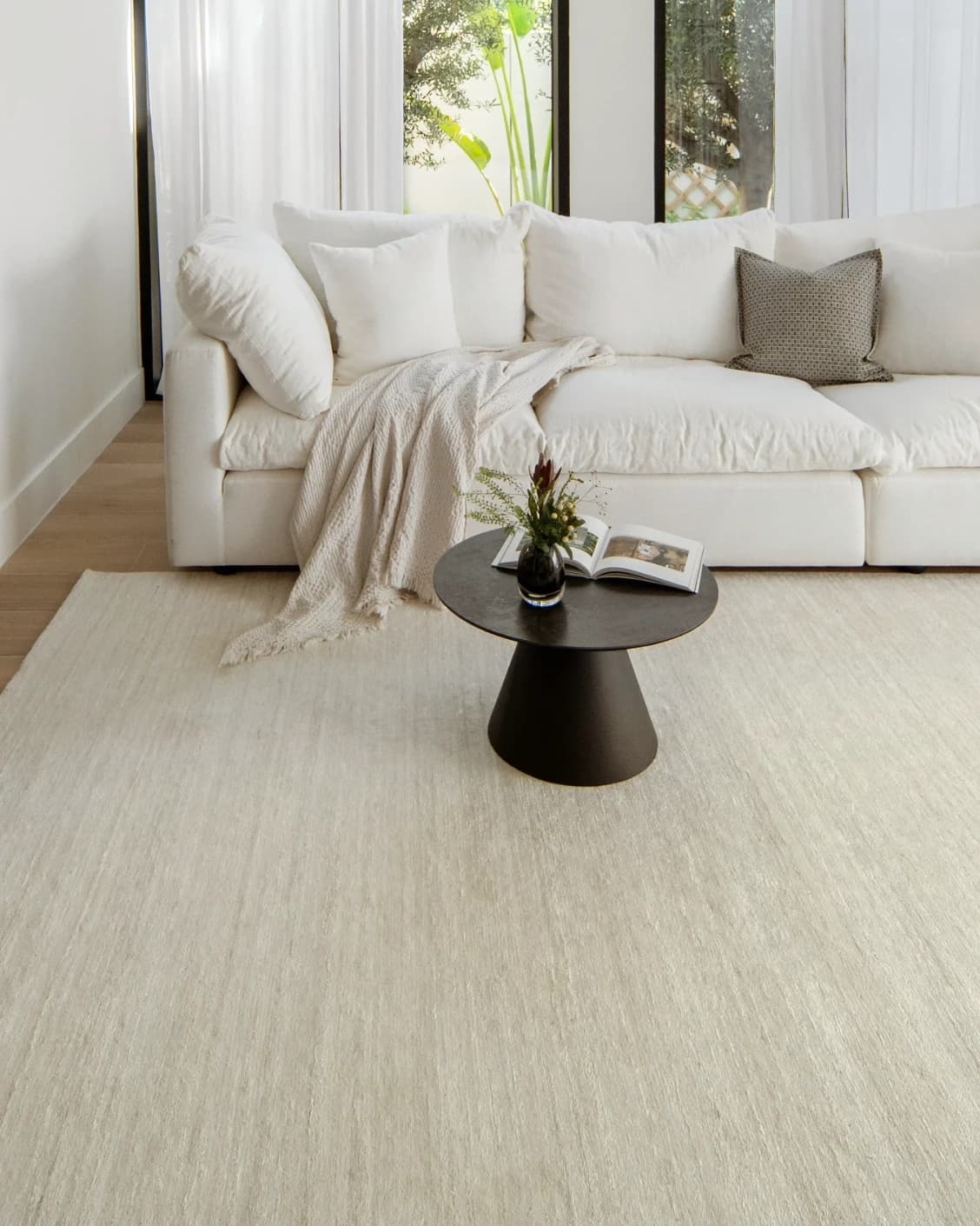 Beatrice Sandy 02 carpet in beige, shown in a lifestyle front view as image 7