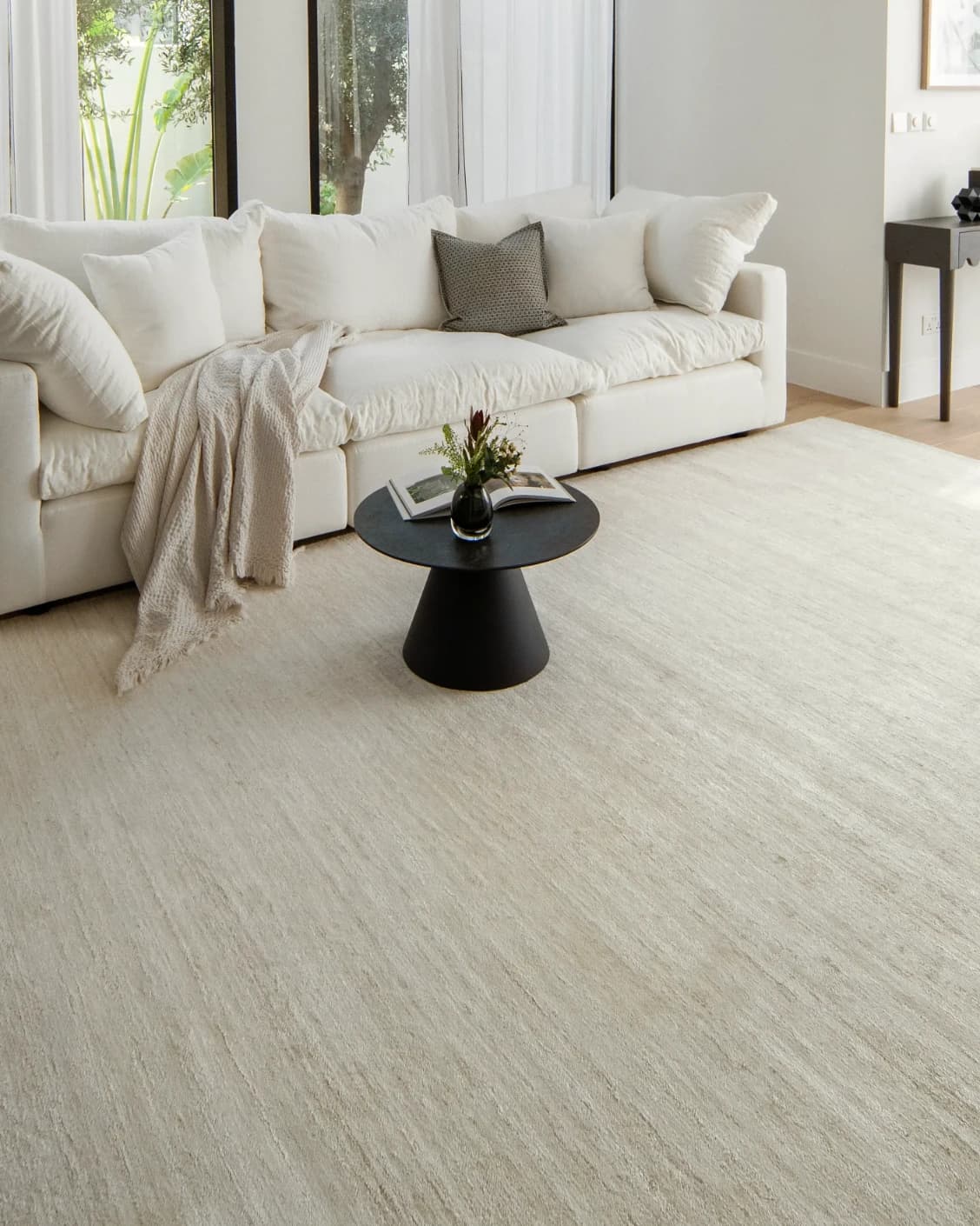 Beatrice Sandy 02 carpet in beige, shown in a lifestyle left view as image 9