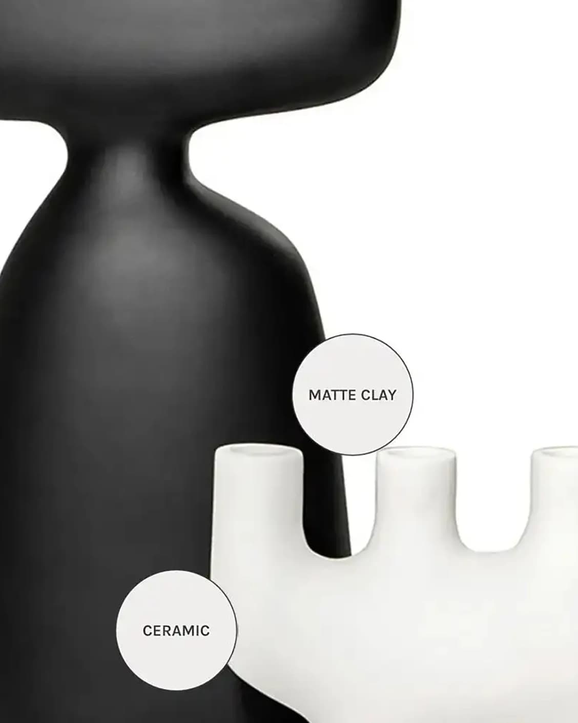 Berta Arneson vases in white and black, shown in a product close-up as image 8