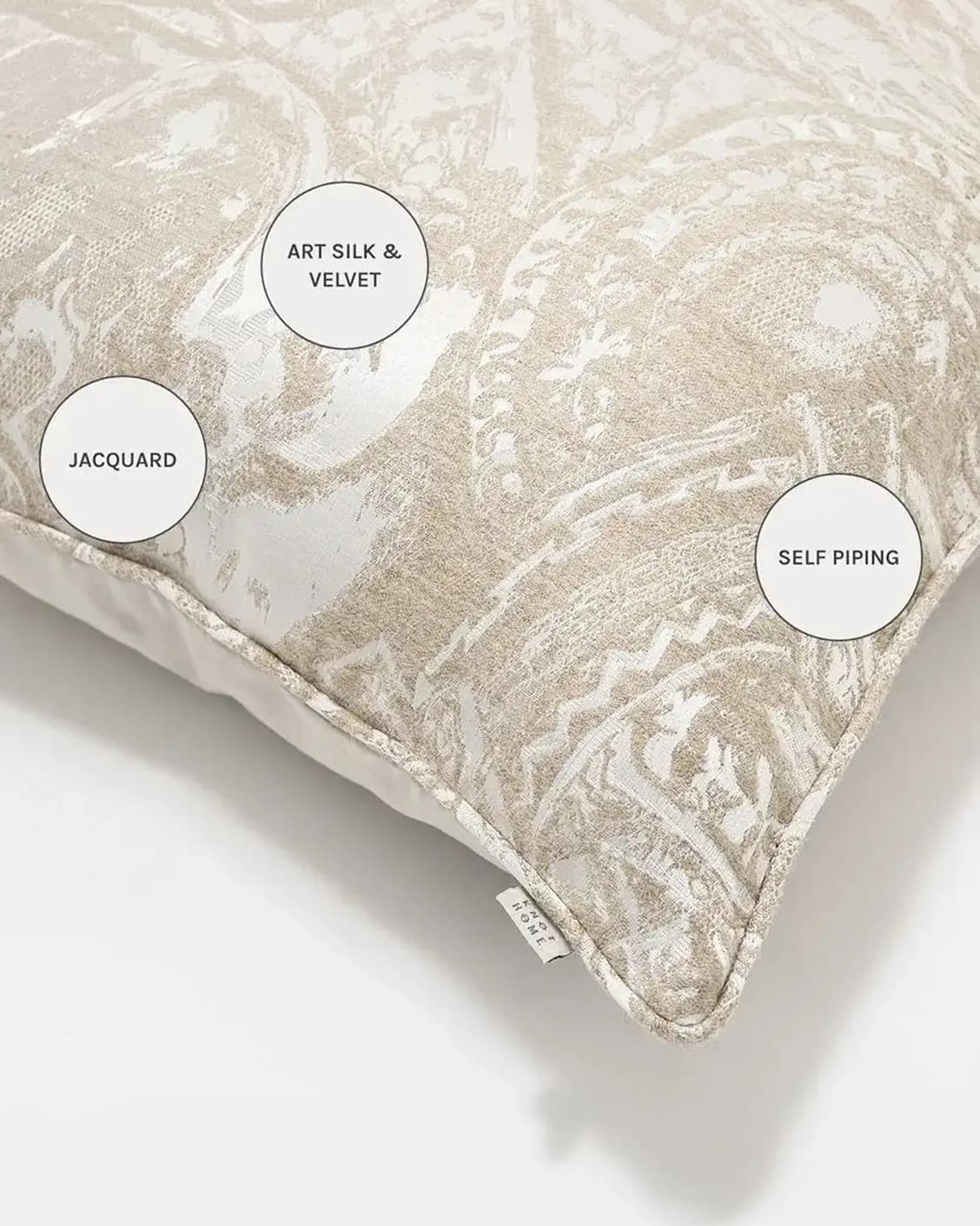 Berti Hodler cushions in beige and silver, shown in a product close-up as image 10