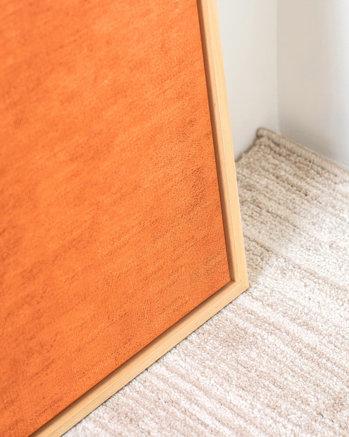 Bloom canvas in orange and taupe, shown in a lifestyle close-up as image 6