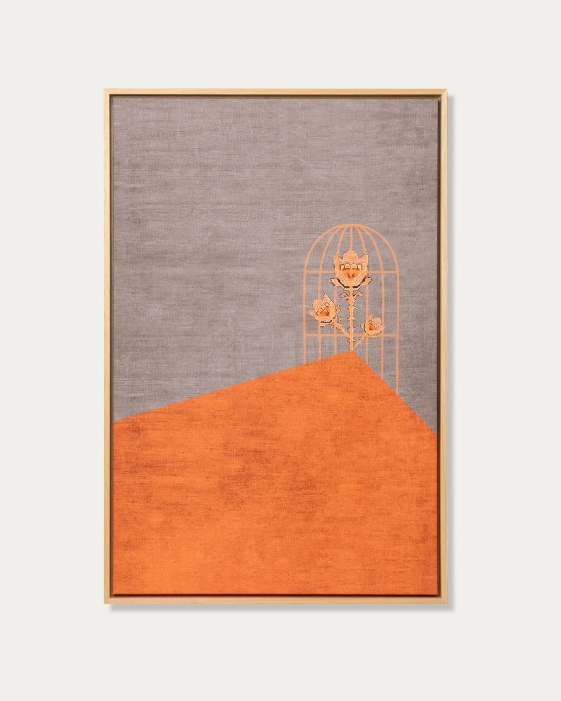 Bloom canvas in orange and taupe, shown in a product front view as image 1