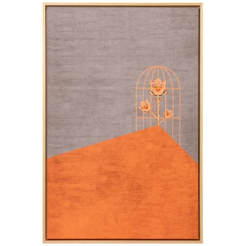 Bloom canvas in orange and taupe, shown in a product front view as image 1