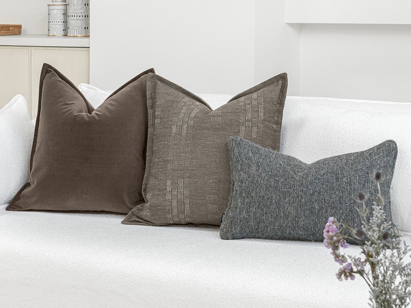 Brodie Bundle bundle cushions, shown in a lifestyle front view