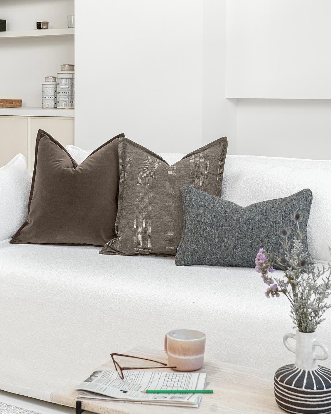 Brodie Bundle cushion, shown in a lifestyle front view as image 2