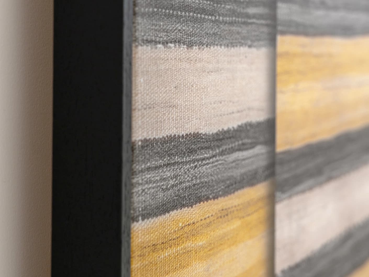 Bumblebee Grey canvas in grey, beige and yellow, shown in a lifestyle close-up as image 2