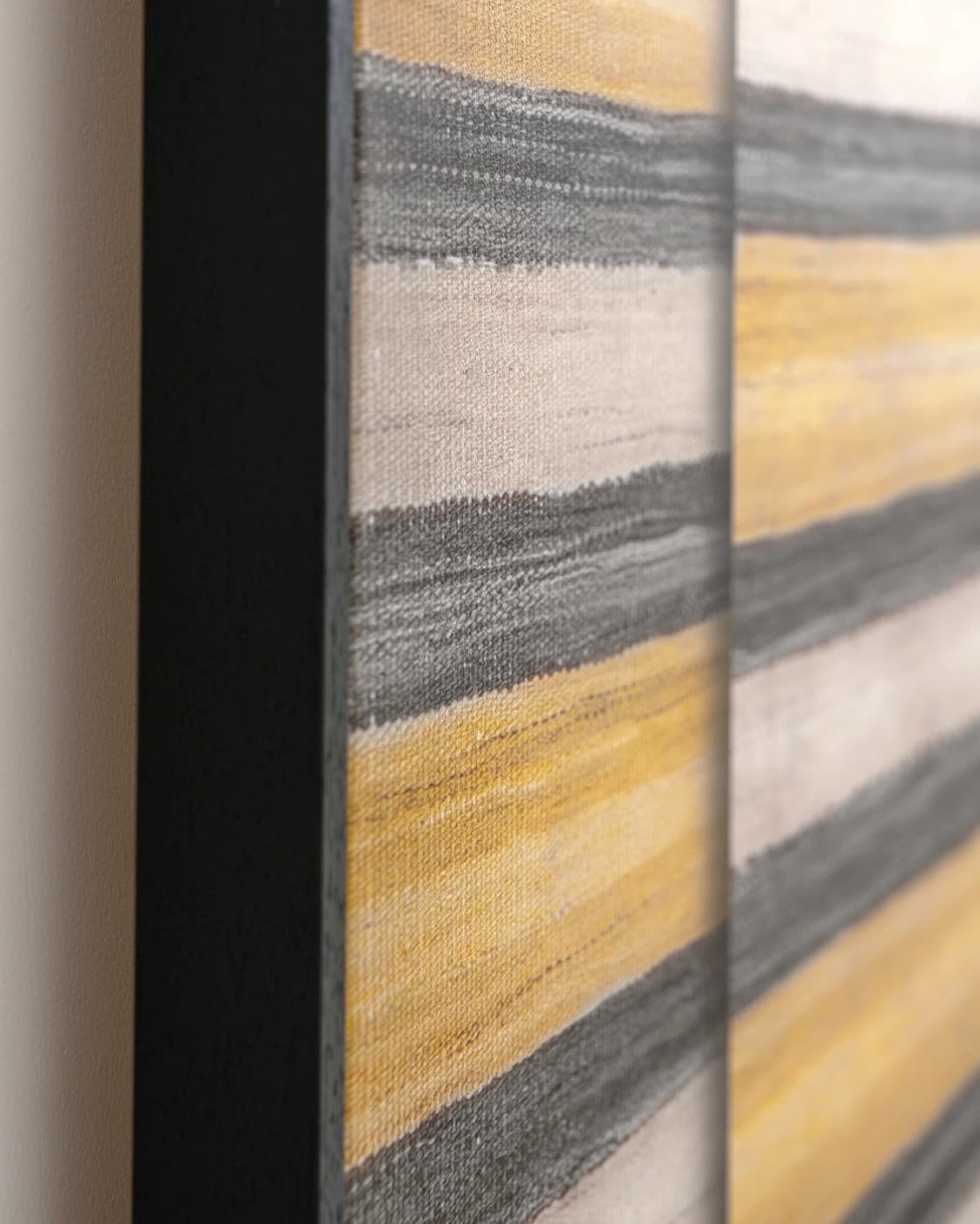 Bumblebee Gray canvas in grey, beige and yellow, shown in a lifestyle close-up as image 6