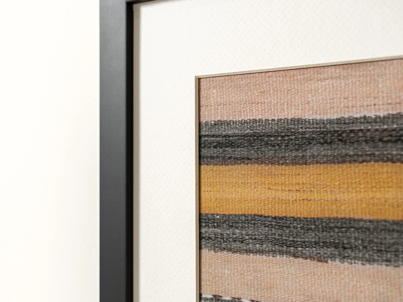 Bumblebee Grey fine art print in grey, beige and yellow, shown in a lifestyle close-up view as image 1
