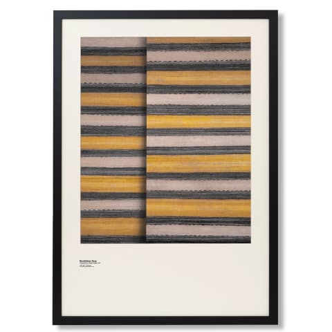 Bumblebee Gray fine art print in grey, beige and yellow, shown in a lifestyle front view as image 1