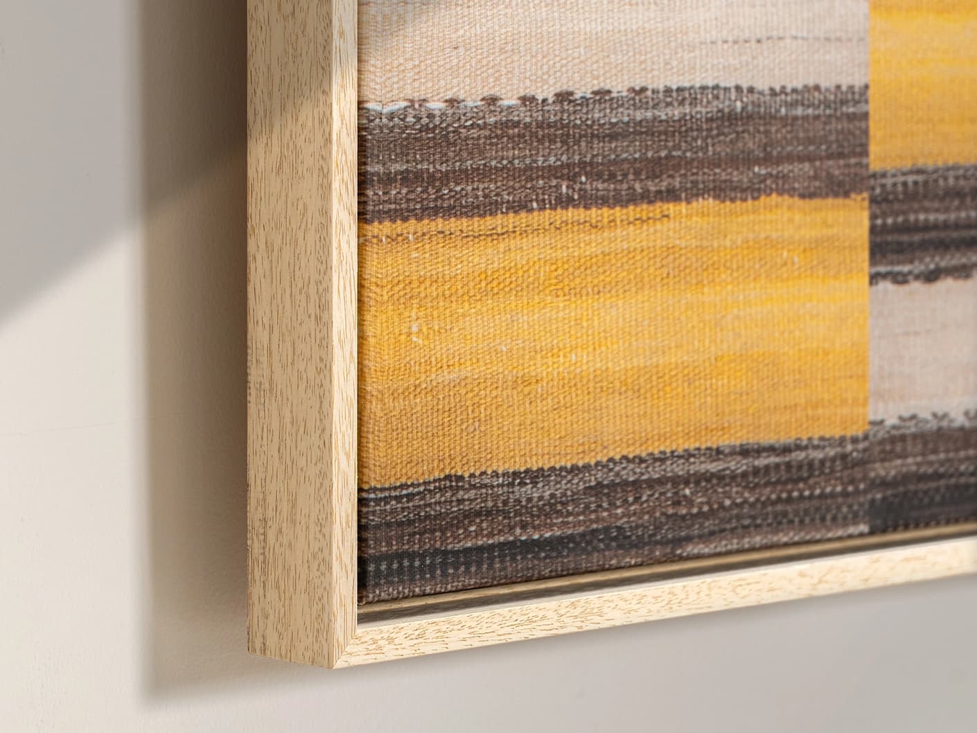 Bumblebee canvas in brown, beige and yellow, shown in a lifestyle close-up as image 2