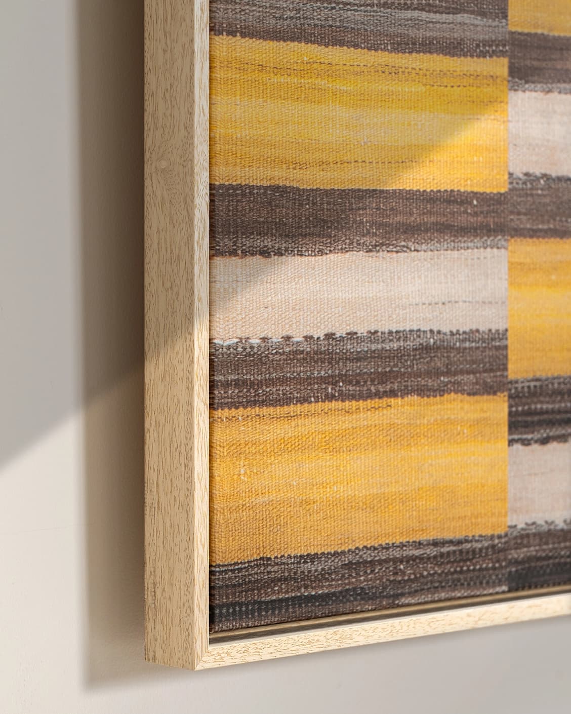 Bumblebee canvas in brown, beige and yellow, shown in a lifestyle close-up as image 6