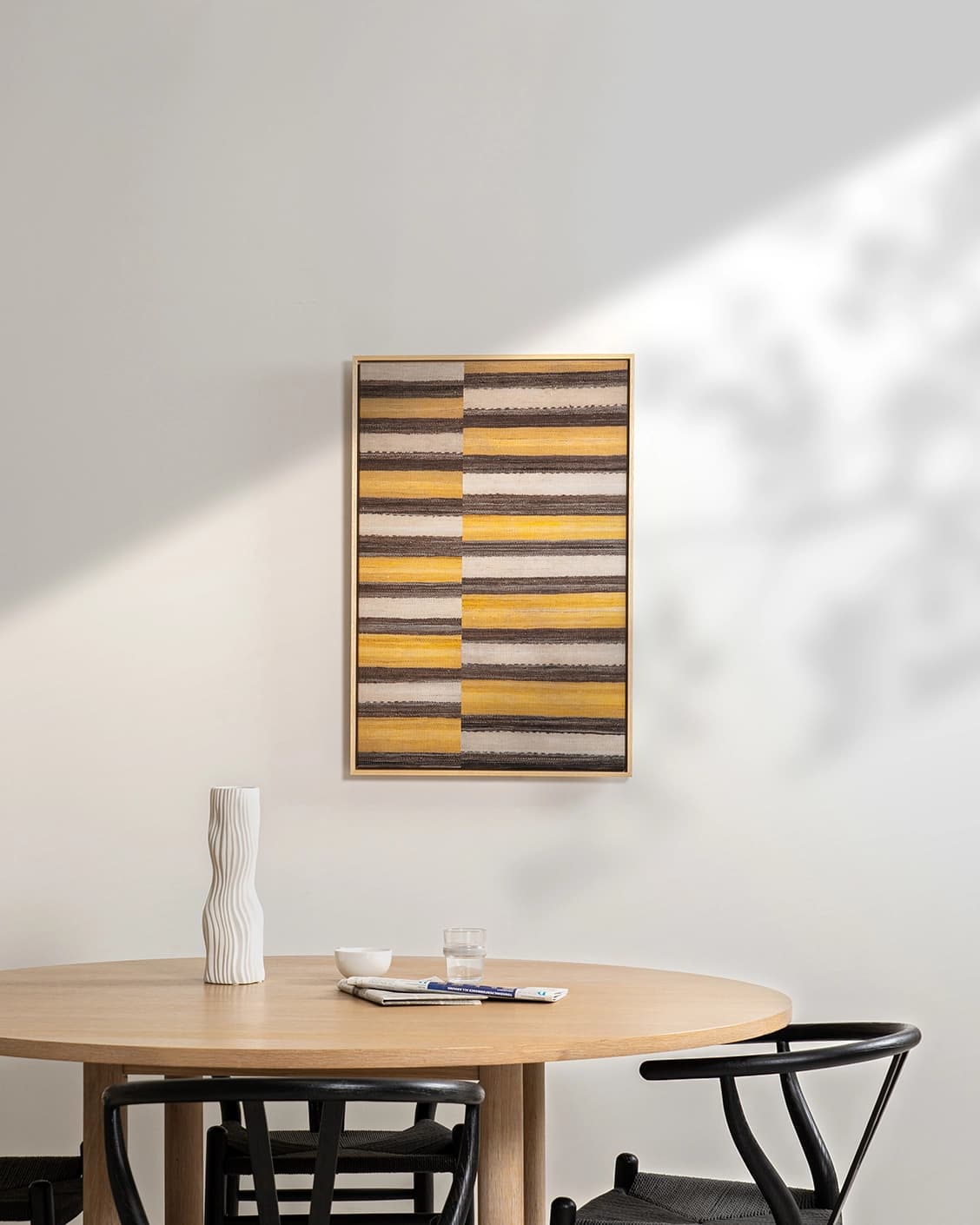 Bumblebee canvas in brown, beige and yellow, shown in a lifestyle front view as image 3