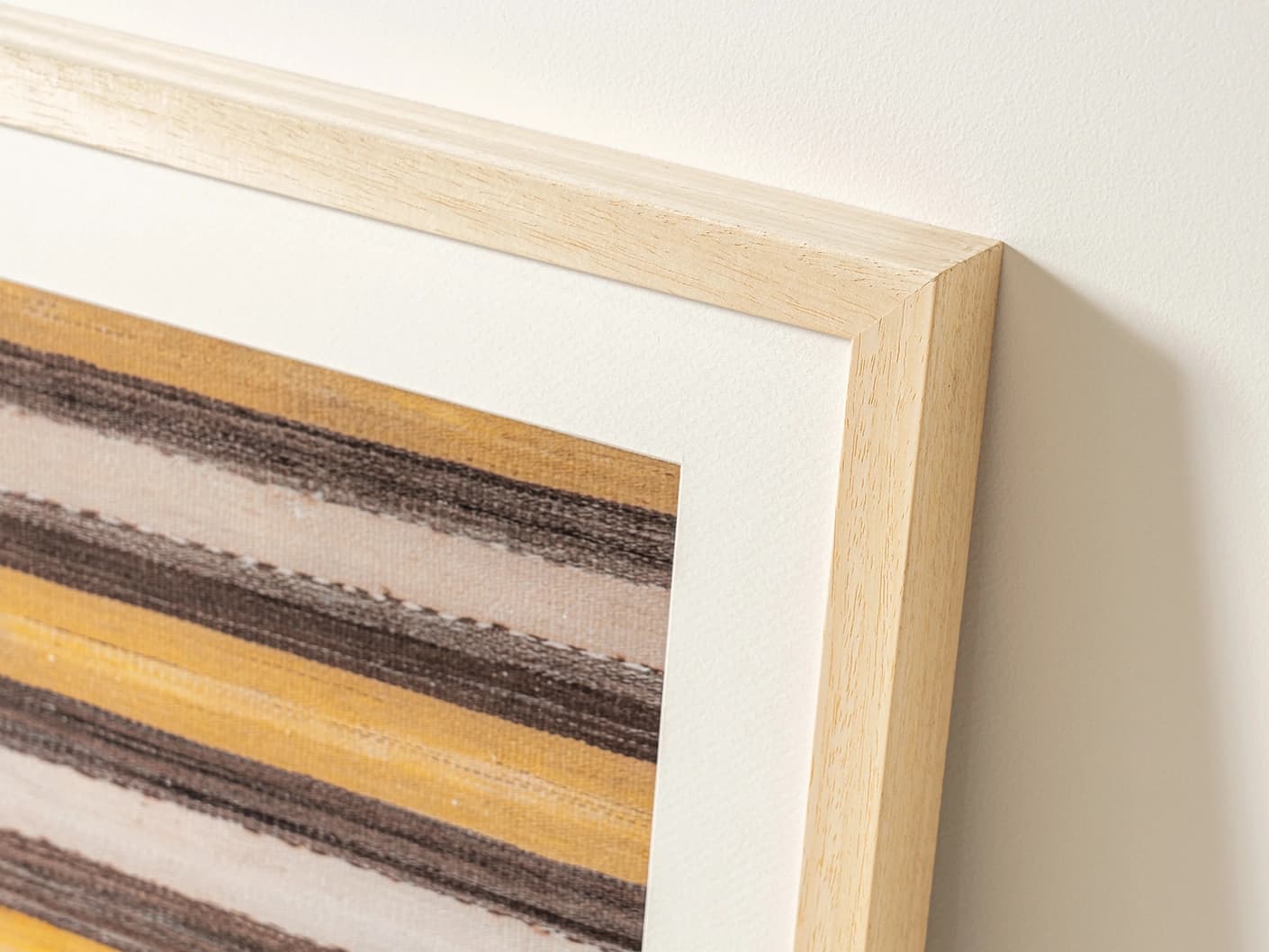 Bumblebee fine art print in brown, beige and yellow, shown in a lifestyle close-up view as image 1