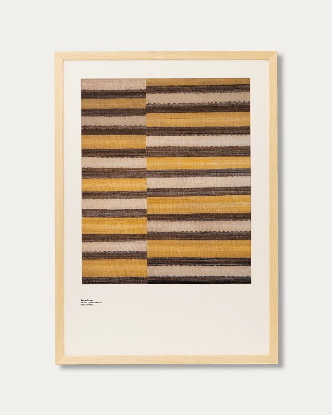 Bumblebee fine art print in brown, beige and yellow, shown in a lifestyle front view as image 1
