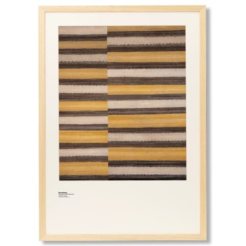 Bumblebee fine art print in brown, beige and yellow, shown in a lifestyle front view as image 1