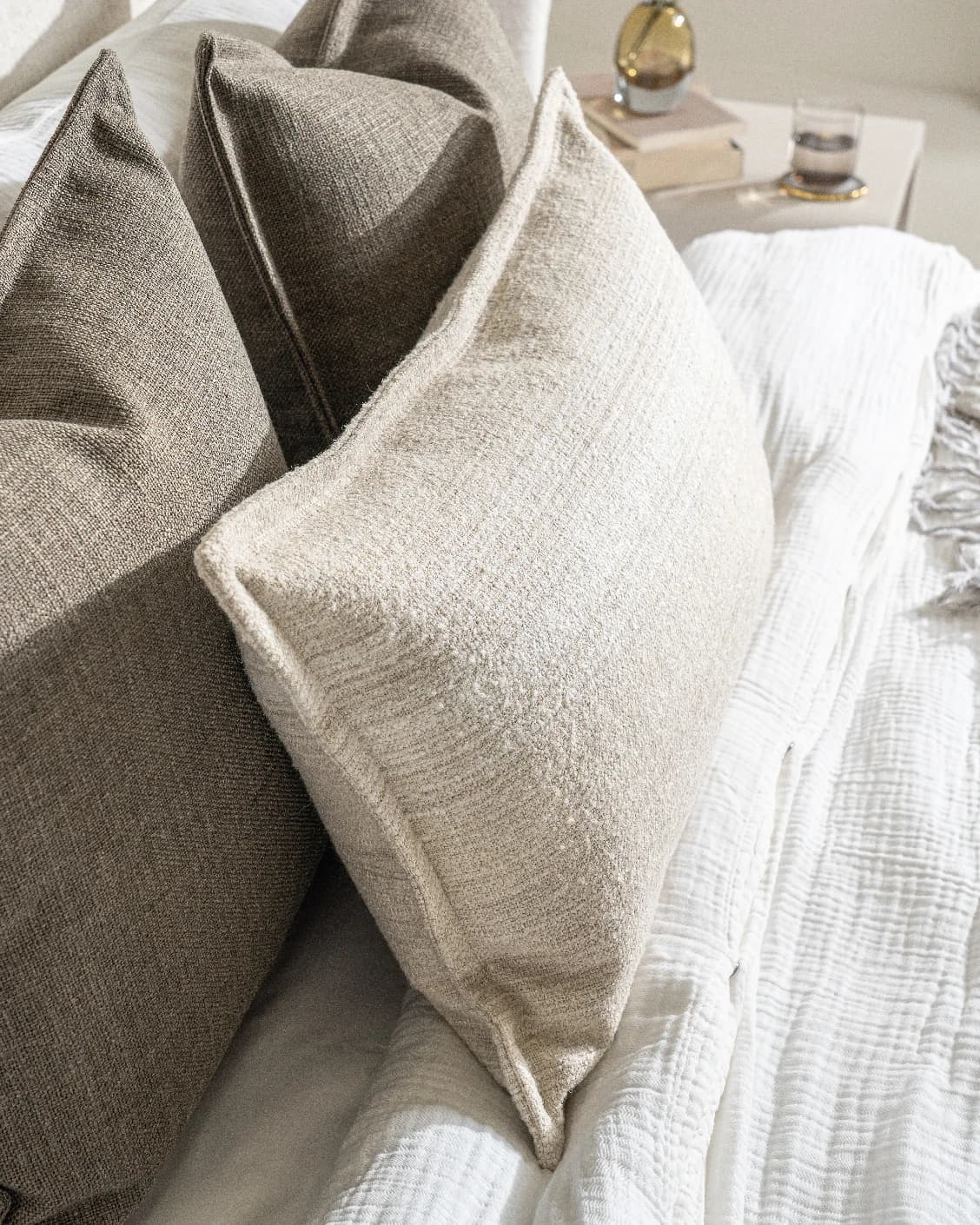 Burhan Bundle bundle - indoor in brown and beige, shown in a lifestyle left view as image 3