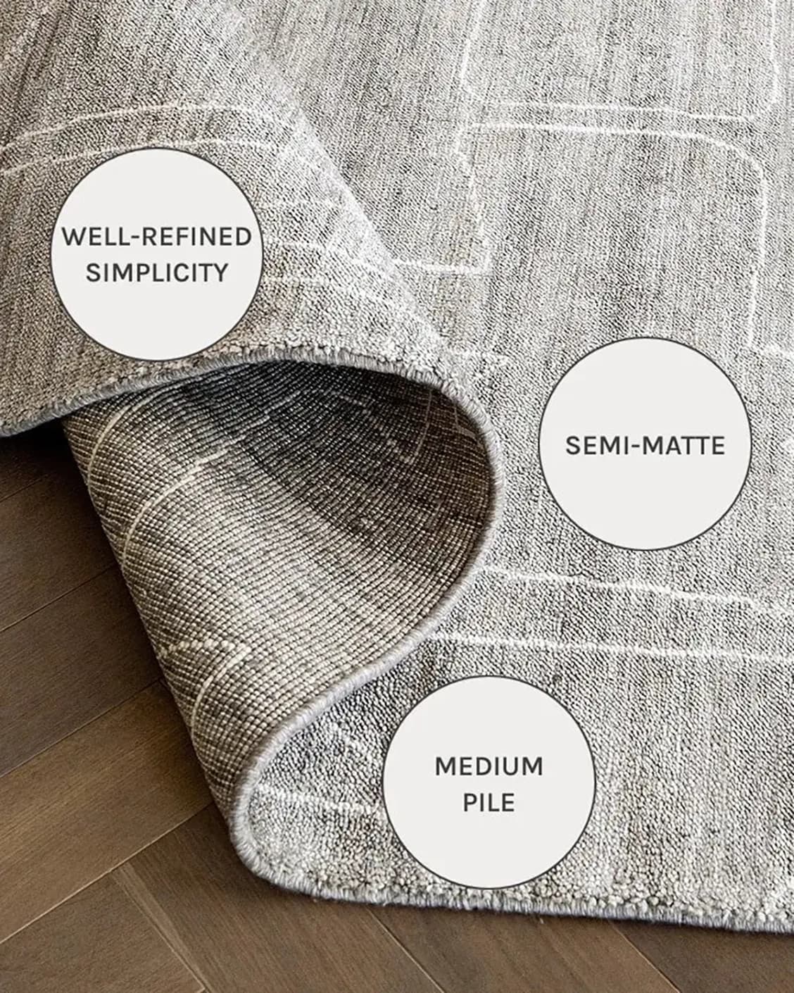 Caleb Dune carpets in dune, grey and blue, shown in a close-up as image 12