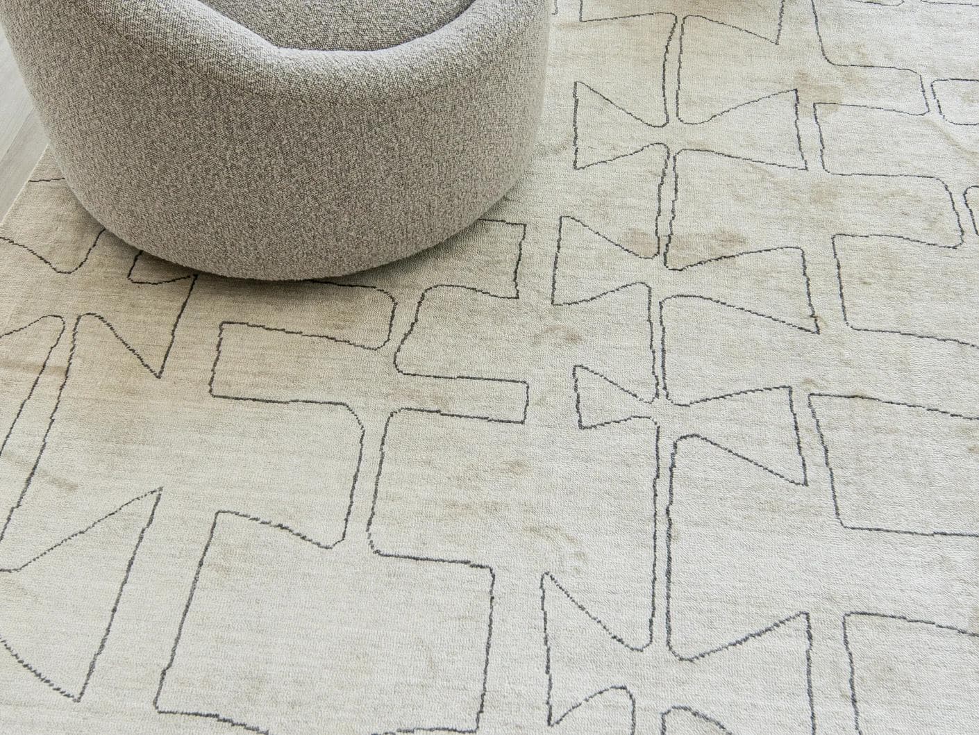 Caleb Ebony carpets in pearl and grey, shown in a lifestyle close-up as image 3
