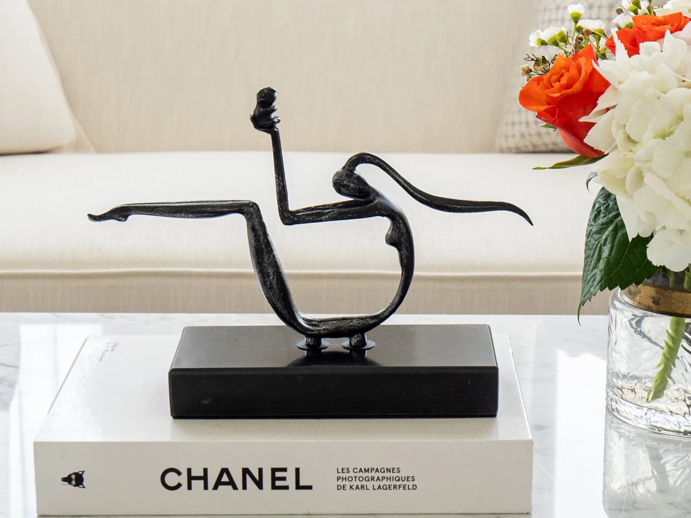 Candice Rodin statues and sculptures in black, shown in a lifestyle front view